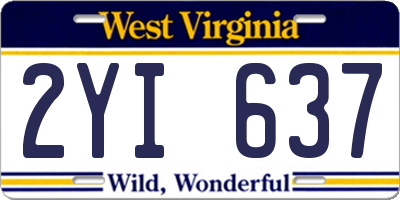 WV license plate 2YI637
