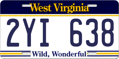 WV license plate 2YI638