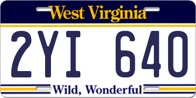 WV license plate 2YI640