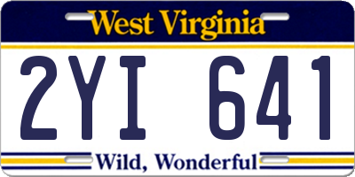 WV license plate 2YI641