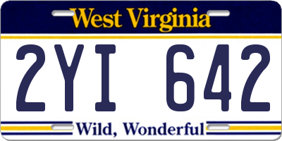 WV license plate 2YI642