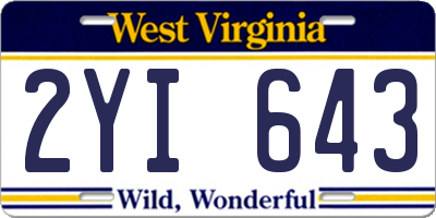 WV license plate 2YI643
