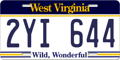 WV license plate 2YI644