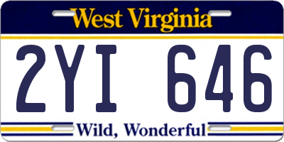 WV license plate 2YI646