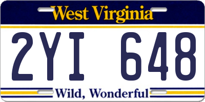 WV license plate 2YI648