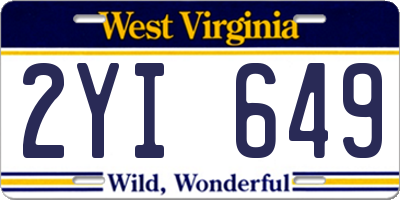 WV license plate 2YI649