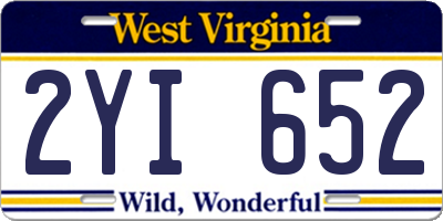 WV license plate 2YI652