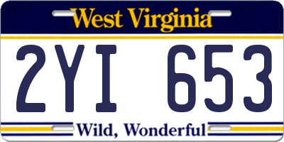 WV license plate 2YI653