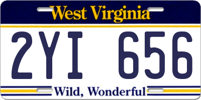 WV license plate 2YI656
