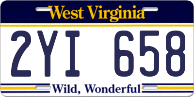 WV license plate 2YI658