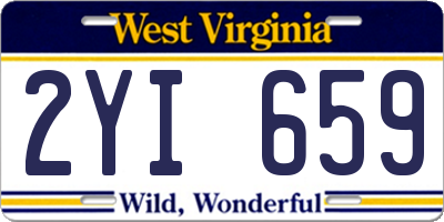 WV license plate 2YI659