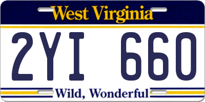 WV license plate 2YI660