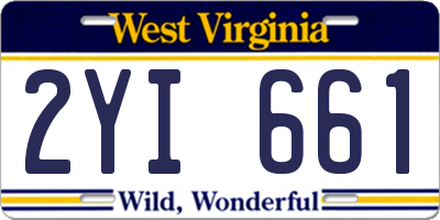 WV license plate 2YI661