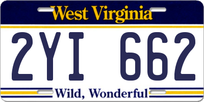 WV license plate 2YI662