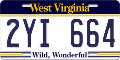 WV license plate 2YI664