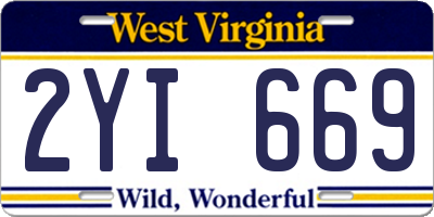 WV license plate 2YI669