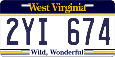 WV license plate 2YI674