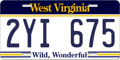 WV license plate 2YI675
