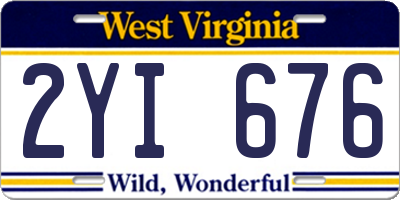 WV license plate 2YI676