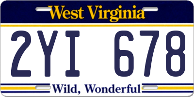 WV license plate 2YI678