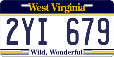 WV license plate 2YI679