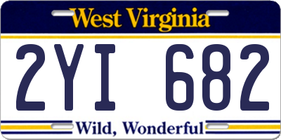WV license plate 2YI682