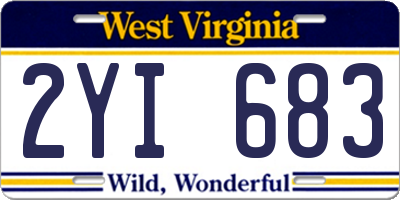 WV license plate 2YI683
