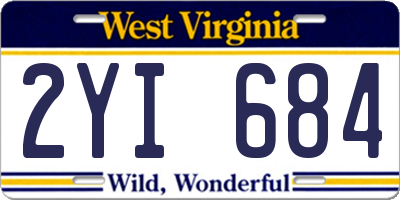 WV license plate 2YI684