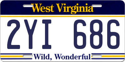 WV license plate 2YI686