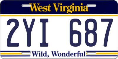 WV license plate 2YI687