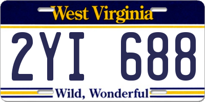 WV license plate 2YI688