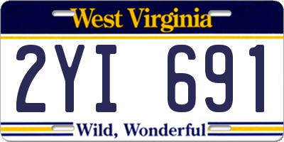 WV license plate 2YI691
