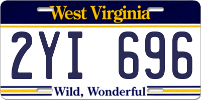 WV license plate 2YI696
