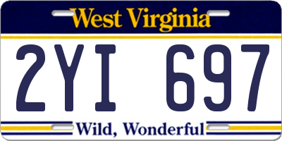 WV license plate 2YI697