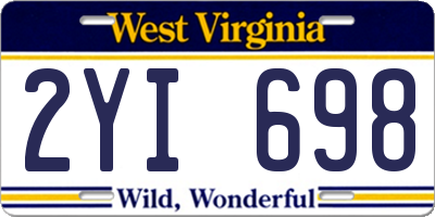 WV license plate 2YI698