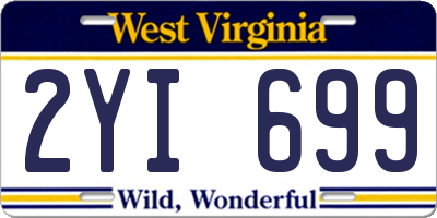 WV license plate 2YI699