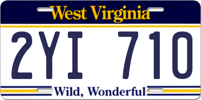 WV license plate 2YI710