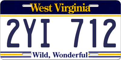 WV license plate 2YI712