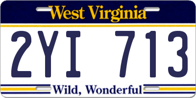 WV license plate 2YI713