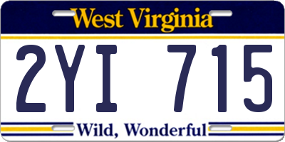 WV license plate 2YI715