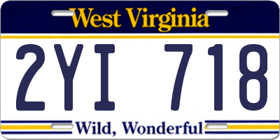 WV license plate 2YI718