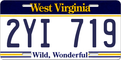 WV license plate 2YI719