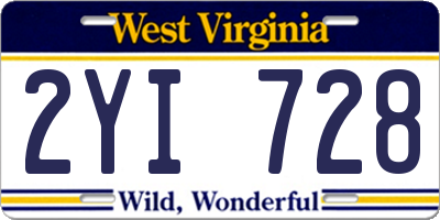 WV license plate 2YI728