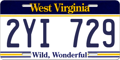 WV license plate 2YI729