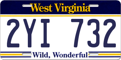WV license plate 2YI732