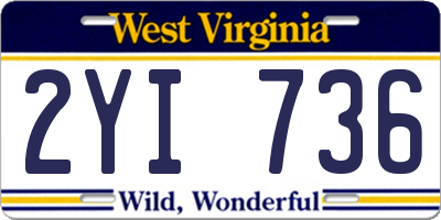 WV license plate 2YI736