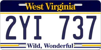 WV license plate 2YI737