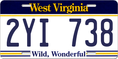 WV license plate 2YI738