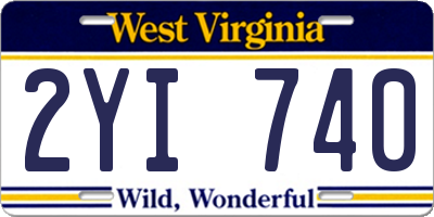 WV license plate 2YI740
