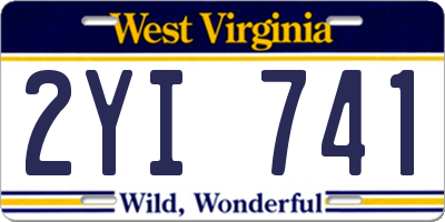 WV license plate 2YI741